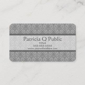 Tarjeta De Visita Patrón de Damasco gris