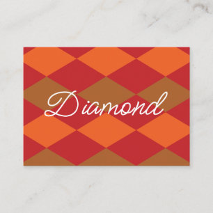 Tarjeta De Visita Patrón de diamante a cuadros verde naranja