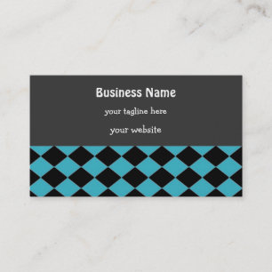 Tarjeta De Visita Patrón de diamante azul y negro
