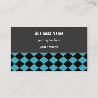 Tarjeta De Visita Patrón de diamante azul y negro
