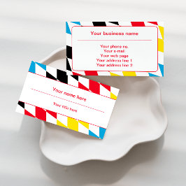 Tarjeta De Visita Patrón de diamante bávaro azul y amarillo rojo neg