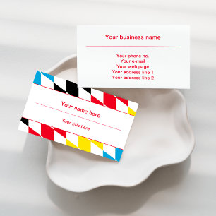 Tarjeta De Visita Patrón de diamante bávaro negro rojo amarillo y az