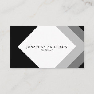 Tarjeta De Visita Patrón de diamante gris y negro simple moderno