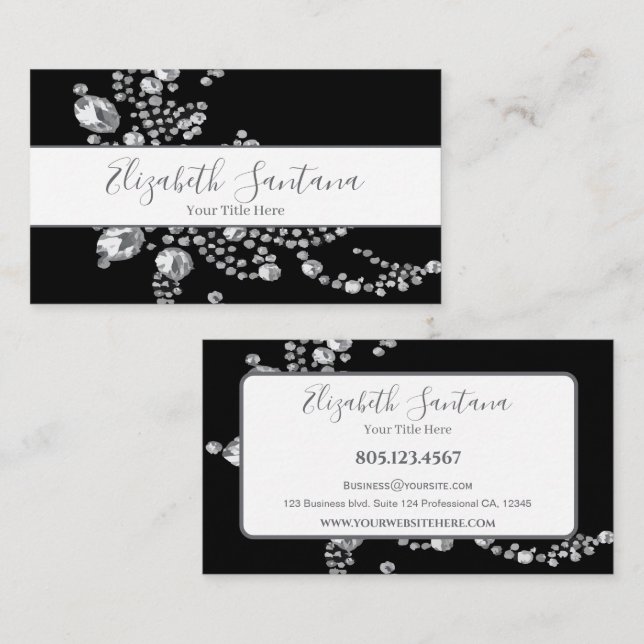 Tarjeta De Visita Patrón de diamante moderno (Anverso / Reverso)