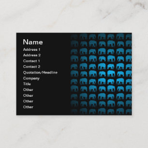 Tarjeta De Visita Patrón de Elefante Azul