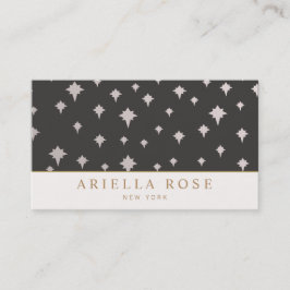 Tarjeta De Visita Patrón de estrellas plateadas del Diseñador de alt