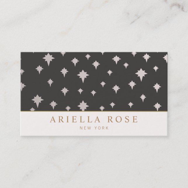 Tarjeta De Visita Patrón de estrellas plateadas del Diseñador de alt (Anverso)