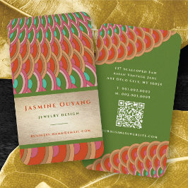 Tarjeta De Visita Patrón de fanático de vieira de oro de estilo Art 