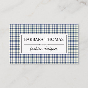 Tarjeta De Visita Patrón De Flannel Elegante
