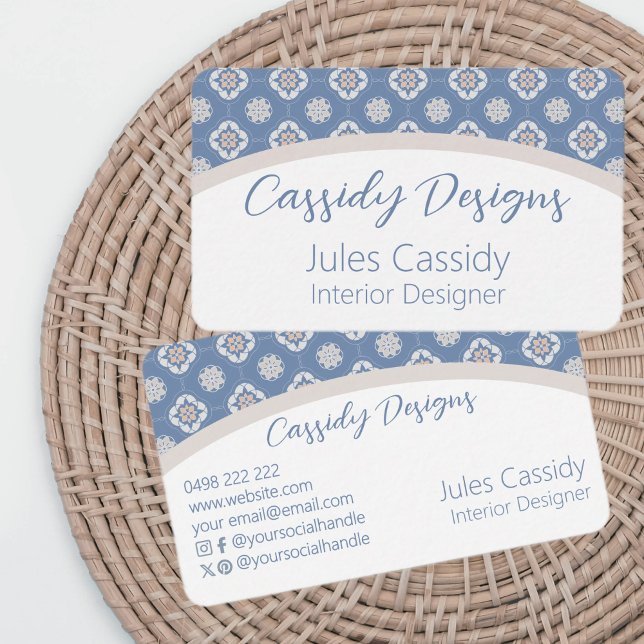 Tarjeta De Visita Patrón de flor Naranja simétrico en arco de mosaic (Subido por el creador)