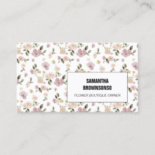 Tarjeta De Visita Patrón de Flor Silvestre Malva Panel Curvo Florist