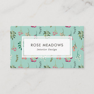 Tarjeta De Visita Patrón de flores silvestres boho