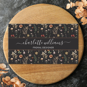 Tarjeta De Visita Patrón de flores silvestres florales bonitas acuar