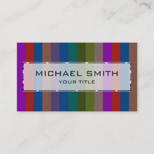 Tarjeta De Visita Patrón de franjas retro coloridas #43
