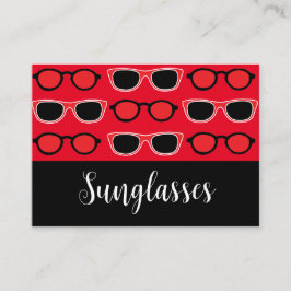 Tarjeta De Visita Patrón de gafas de sol negras rojas