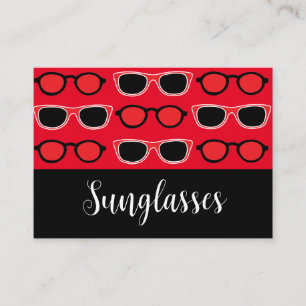 Tarjeta De Visita Patrón de gafas de sol negras rojas