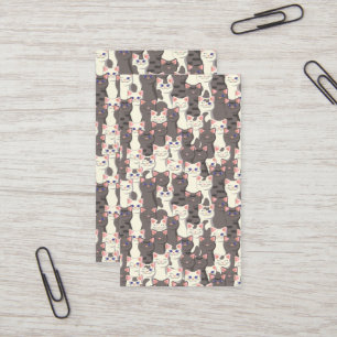 Tarjeta De Visita Patrón de gatos blancos y grises