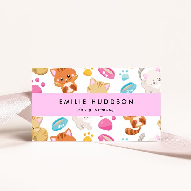 Tarjeta De Visita Patrón De Gatos, Tienda De Mascotas, Sitter De Gat (Subido por el creador)