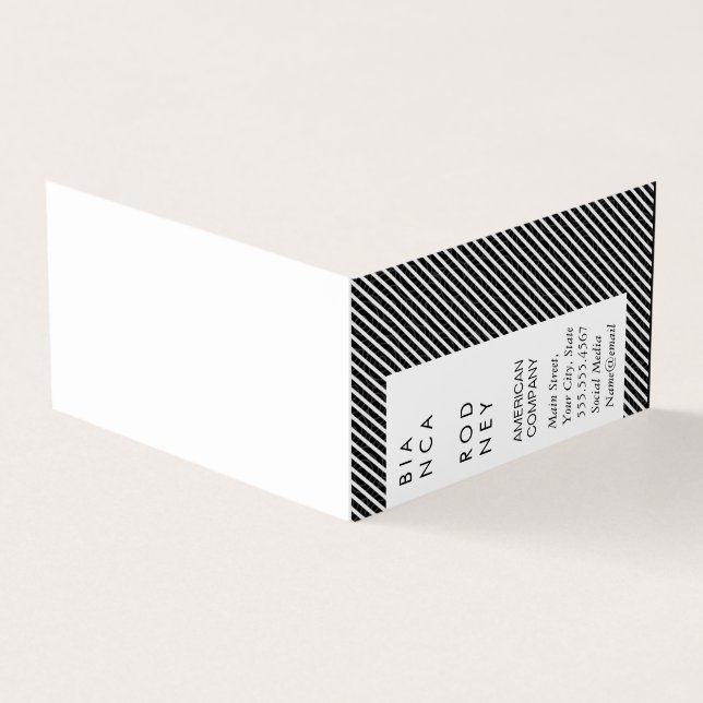 Tarjeta De Visita Patrón de giro y franjas (Exterior)