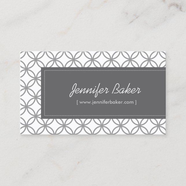 Tarjeta De Visita Patrón de glamour moderno para el diseñador/boutiq (Anverso)