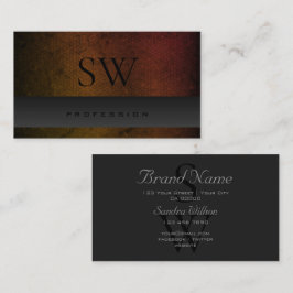 Tarjeta De Visita Patrón de gradiente de Naranja gris oscuro con mon