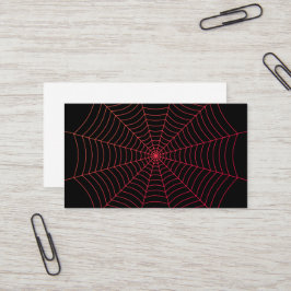 Tarjeta De Visita Patrón de Halloween de telaraña negra y roja