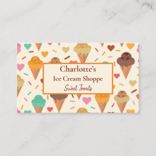 Tarjeta De Visita Patrón de helado colorido y sabroso personalizado 