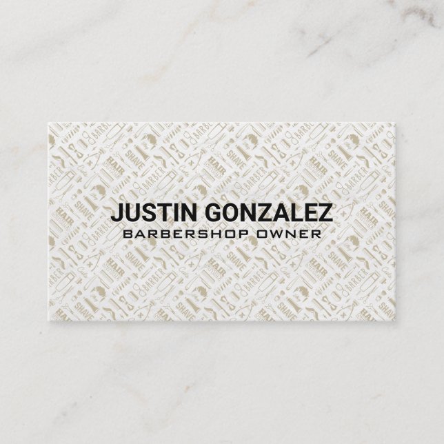 Tarjeta De Visita Patrón de herramientas de barbería (Anverso)