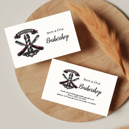 Tarjeta De Visita Patrón de herramientas de barbería vintage