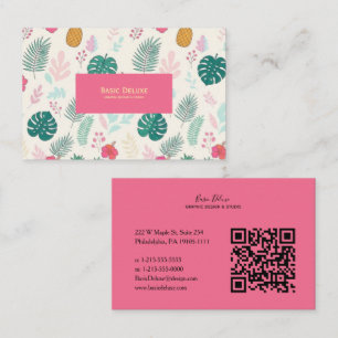 Tarjeta De Visita Patrón de Hoja Moderna Estética Elegante