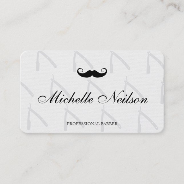 Tarjeta De Visita Patrón de hoja recta de Barber (Anverso)