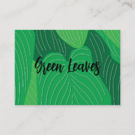 Tarjeta De Visita Patrón de hojas verdes