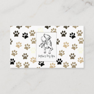 Tarjeta De Visita Patrón de Huella de Pata de Perro Spa de Aseo de P