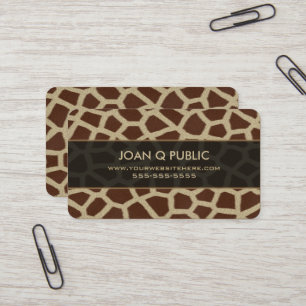 Tarjeta De Visita Patrón de impresión de jirafa