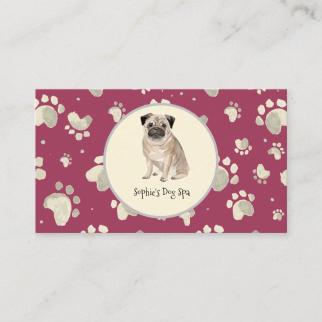 Tarjeta De Visita Patrón De Impresión De Perro Y Hueso Perro Groomin (Anverso)