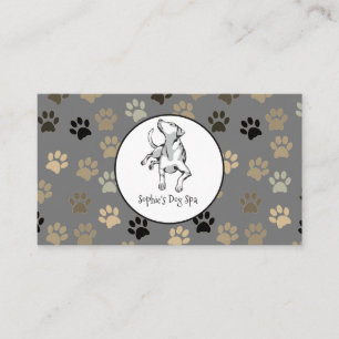 Tarjeta De Visita Patrón De Impresión De Perro Y Papas Perro Groomin