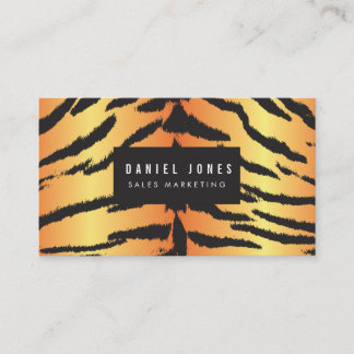 Tarjeta De Visita Patrón de impresión de tigres Personalizado de oro