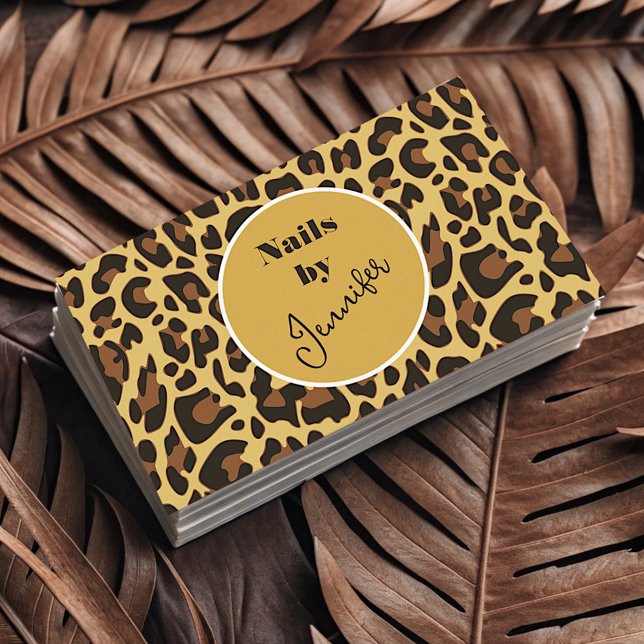 Tarjeta De Visita Patrón de impresión Rockabilly de Leopardo clásico (Subido por el creador)