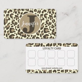Tarjeta De Visita Patrón de impresión Rockabilly de leopardo marrón 