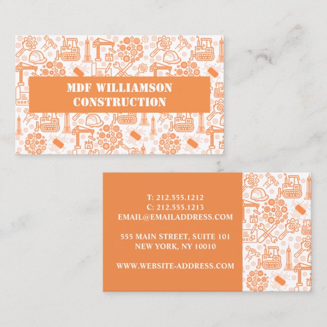 Tarjeta De Visita patrón de ingeniero arquitectónico blanco de diseñ (Anverso / Reverso)