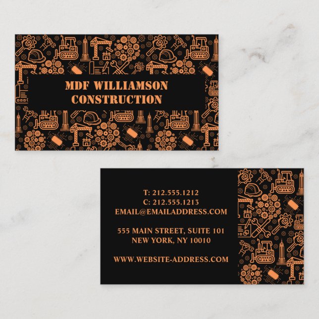 Tarjeta De Visita patrón de ingeniero de diseño de diseño de diseño  (Anverso / Reverso)