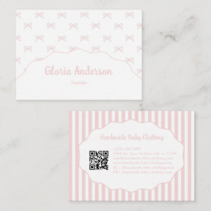 Tarjeta De Visita Patrón de lazo rosa femenino y delicado