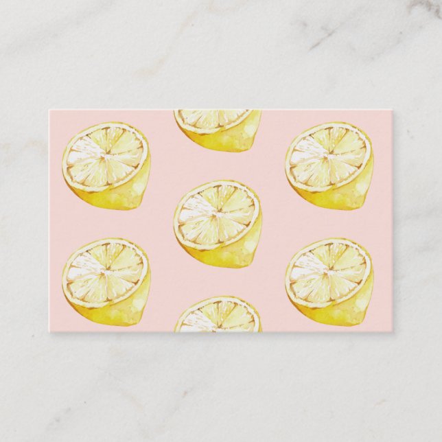 Tarjeta De Visita Patrón de lemas rosa y amarillo pastel moderno (Anverso)