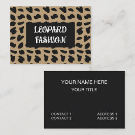 Tarjeta De Visita Patrón de Leopardo de moda moderno