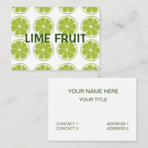 Tarjeta De Visita Patrón de Lima Verde Fruta de Lima