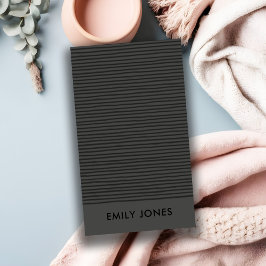 TARJETA DE VISITA PATRÓN DE LÍNEA DE BLANCO NEGRO ARTÍSTICO