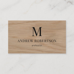 Tarjeta De Visita Patrón de madera monograma de código QR