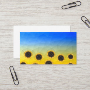 Tarjeta De Visita Patrón de malla de la geometría azul amarilla de U