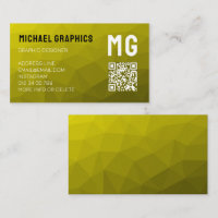 Patrón de malla geométrica amarilla Código QR Mono