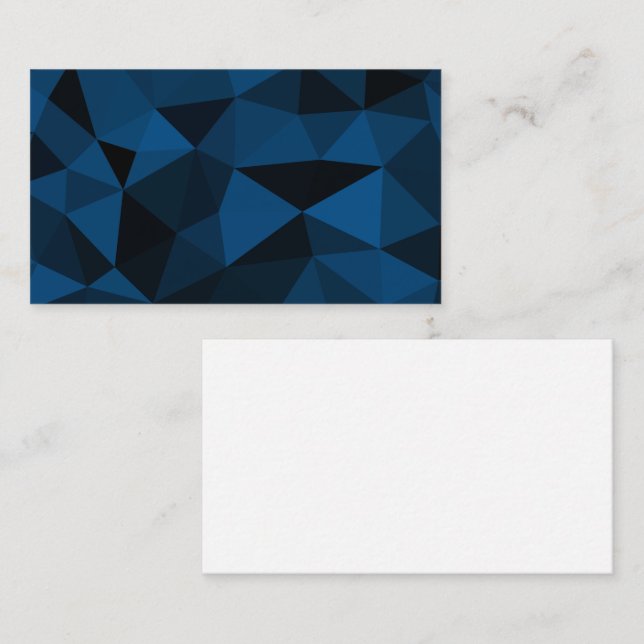 Tarjeta De Visita Patrón de malla geométrica azul y negro oscuro (Anverso / Reverso)